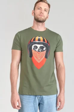 Le Temps des Cerises T-Shirt Veigar Kaki Imprime-Homme T-Shirts & Polos