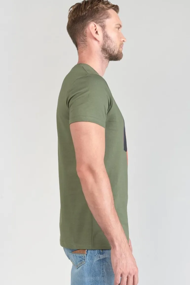 Le Temps des Cerises T-Shirt Veigar Kaki Imprime-Homme T-Shirts & Polos