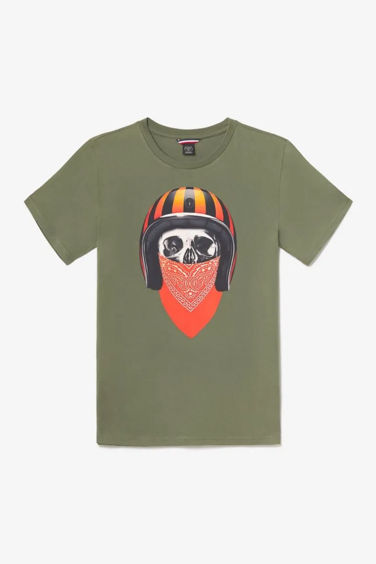 Le Temps des Cerises T-Shirt Veigar Kaki Imprime-Homme T-Shirts & Polos