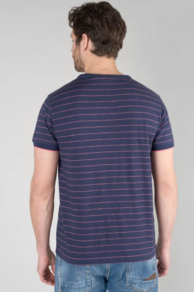 Le Temps des Cerises T-Shirt Velas Bleu Marine A Rayures-Homme T-Shirts & Polos