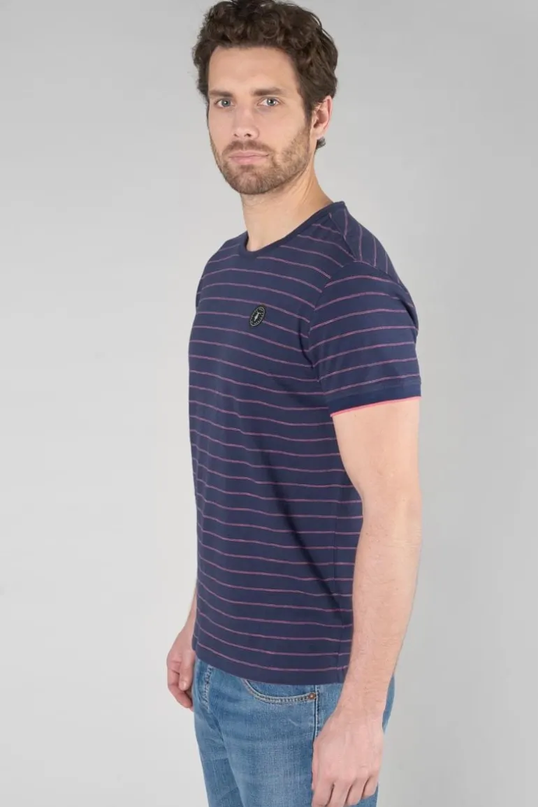 Le Temps des Cerises T-Shirt Velas Bleu Marine A Rayures-Homme T-Shirts & Polos