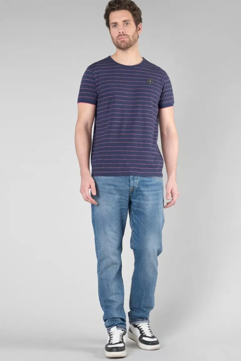 Le Temps des Cerises T-Shirt Velas Bleu Marine A Rayures-Homme T-Shirts & Polos