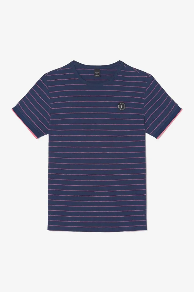 Le Temps des Cerises T-Shirt Velas Bleu Marine A Rayures-Homme T-Shirts & Polos