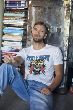 Le Temps des Cerises T-Shirt Yair Blanc Imprime-Homme T-Shirts & Polos