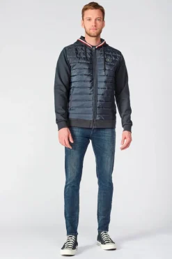 Le Temps des Cerises Veste Bi-Matiere Thol Bleu Marine-Homme Vestes & Manteaux