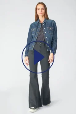 Le Temps des Cerises Veste En Jeans Lilly Bleu Fonce-Femme Chemises Et Vestes