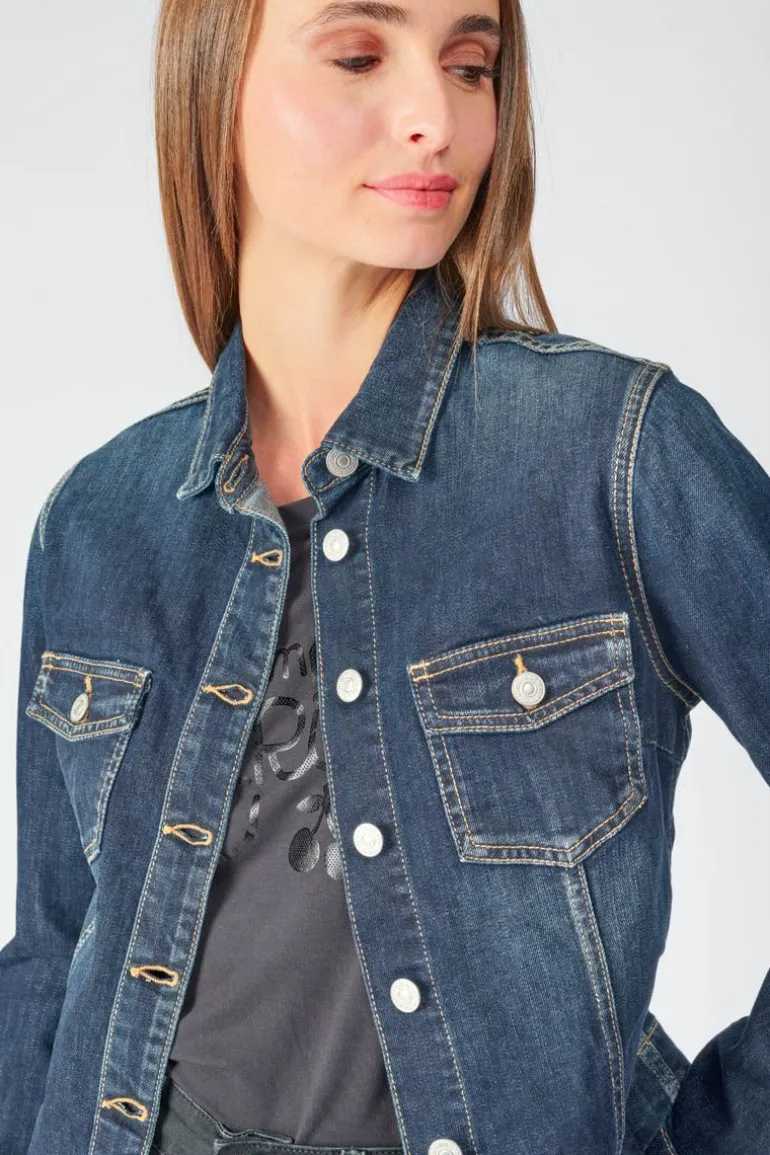 Le Temps des Cerises Veste En Jeans Lilly Bleu Fonce-Femme Chemises Et Vestes