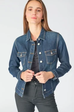 Le Temps des Cerises Veste En Jeans Lilly Bleu Fonce-Femme Chemises Et Vestes
