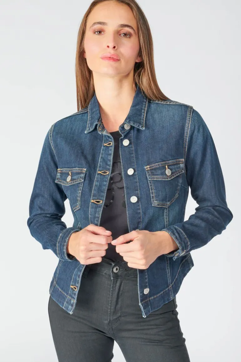 Le Temps des Cerises Veste En Jeans Lilly Bleu Fonce-Femme Chemises Et Vestes