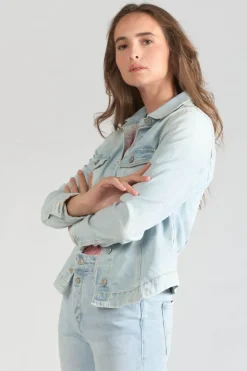 Le Temps des Cerises Veste En Jeans Lilly Bleu Tres Clair-Femme Chemises Et Vestes