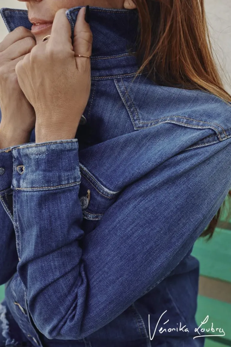 Le Temps des Cerises Veste En Jeans London Bleue By Veronika Loubry-Femme Chemises Et Vestes