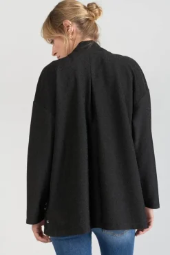 Le Temps des Cerises Veste Kimono Sobrado Noir Brillant-Femme Vestes & Blousons