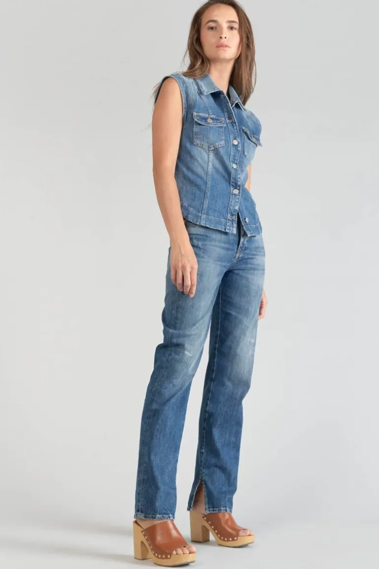 Le Temps des Cerises Veste Sans Manches Galinat En Jeans Bleu-Femme Chemises Et Vestes