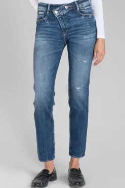 Le Temps des Cerises Zep Pulp Regular Taille Haute 7/8Eme Jeans Destroy Bleu N°2-Femme Coupe Regular