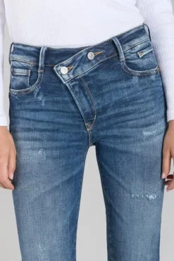 Le Temps des Cerises Zep Pulp Regular Taille Haute 7/8Eme Jeans Destroy Bleu N°2-Femme Coupe Regular