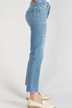 Le Temps des Cerises Zep Pulp Regular Taille Haute 7/8Eme Jeans Destroy Bleu N°4-Femme Coupe Regular