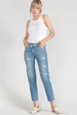 Le Temps des Cerises Zep Pulp Regular Taille Haute 7/8Eme Jeans Destroy Bleu N°4-Femme Coupe Regular